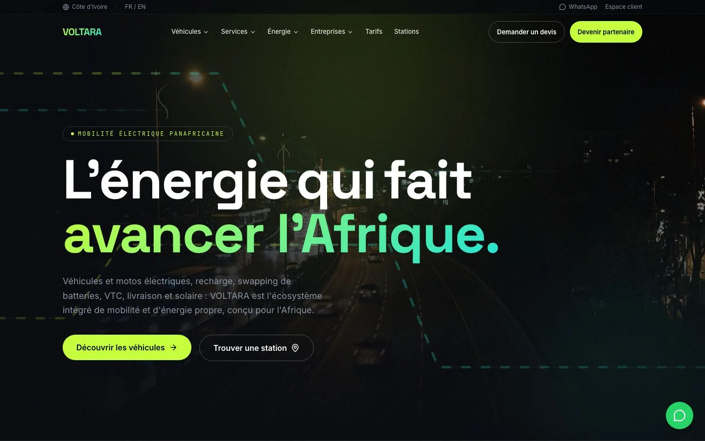 Interface de VOLTARA